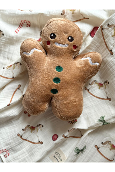 MİLNA BABY&KİDS New Year's Special Gift Box Double Layer Muslin Cover & Cookie Man Plush