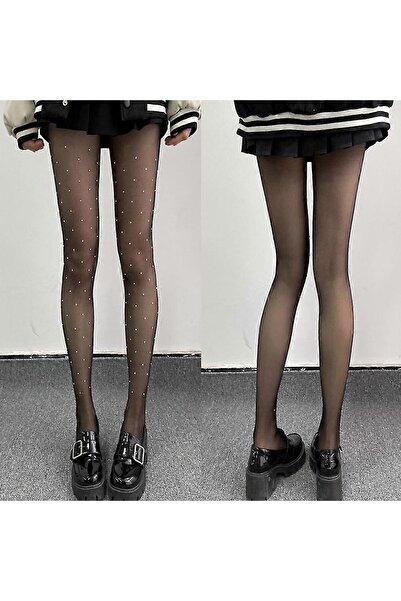 OEM Benobby kids Women Sexy Silky Sheer Pantyhose Vintage Sparkly Rhinestone Nightclub Tights Black