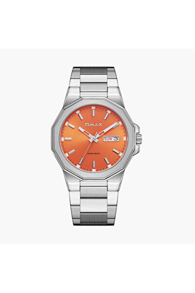 Omax Men's 40MM Silver Analog Metal Strap Watch | SQ-AT003PO3I
