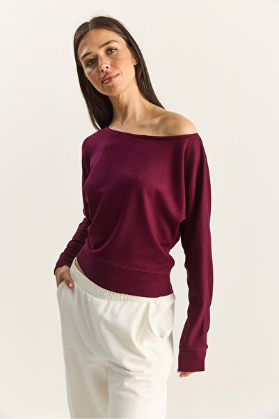 Bianco Lucci Γυναικεία μπλούζα με ανοιχτό ώμο από μαλακό μοντέλο 6096 60283840