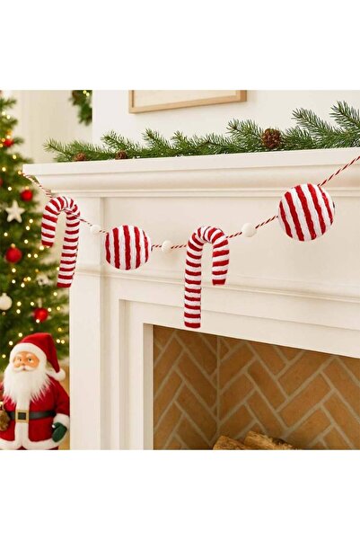 Ritzz زينة على شكل كرة حلوى باللون الأحمر والأبيض مقاس 180 سم (قطعة واحدة)