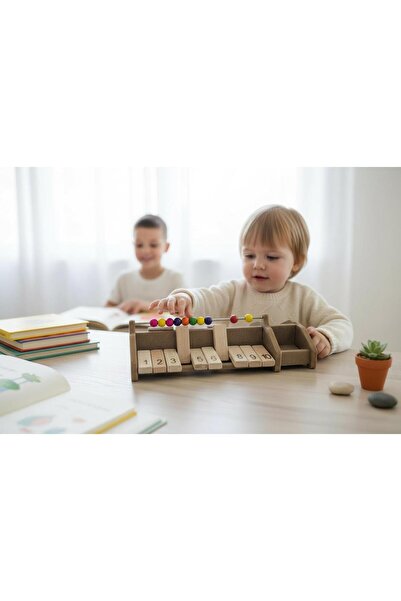 renklioyun Ahşap Montessori Toplama Abaküs Seti | 1-10 Matematik Oyuncağı | Y...