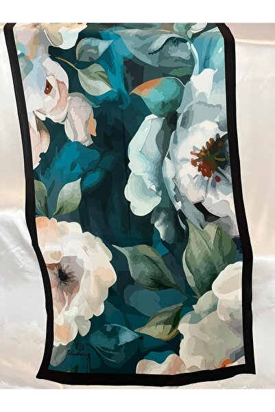 ALESYA SCARF Bursa Silk Floral Turquoise Shawl