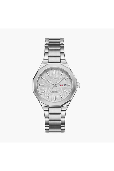 Omax Men's 42MM Silver Analog Metal Strap Watch | 00BFD001I008