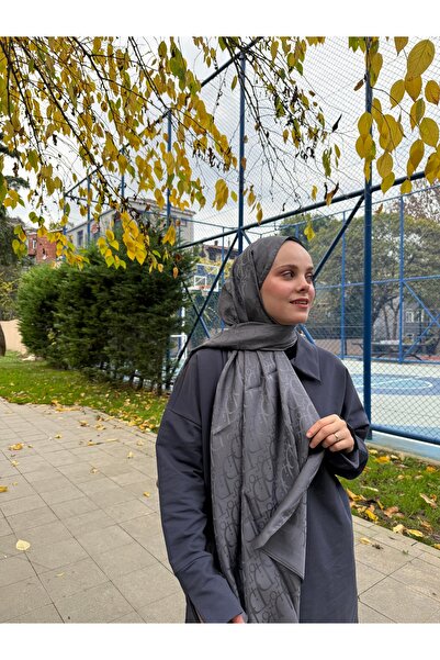 CUOCA LOUNGE DR Desenli Füme Pamuk İpek Şal