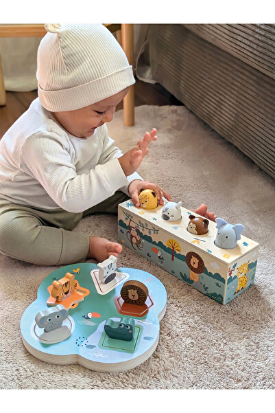 Small Foot Safari Push-Button Animal Sound Toy