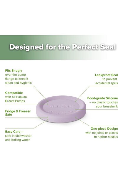 Haakaa Manual Breast Pump Silicone Lid - Fits All Breast Pumps, Light Lavender