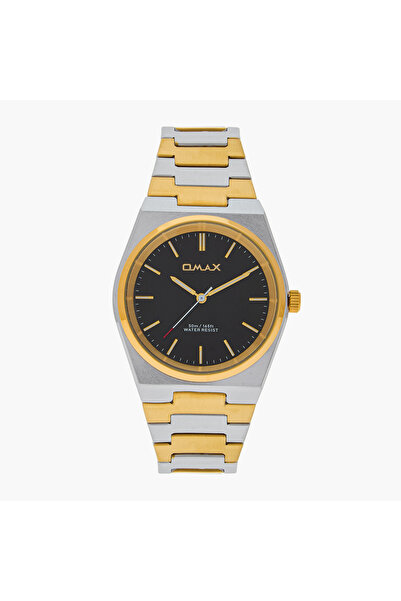 Omax ساعة يد رجالية تناظرية باللونين الذهبي والفضي 00ACB105N002
