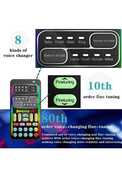 Generic Portable Voice Changer i9 Live Sound Card - Voice Modulator for PS4/PS5/Xbox One/PC/Laptops
