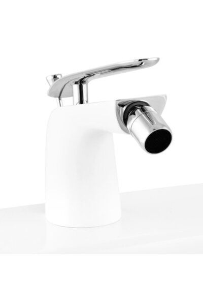 Maison Mex Bidet mixer, EVA, L.6 l.12.5 H.14 cm, chrome/white