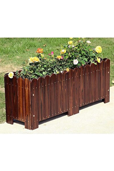 genric Vintage Wooden Flower Pot Rectangular Raised Garden Bed Planter Box (Small)