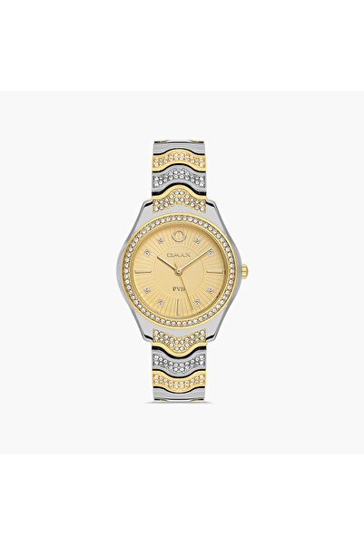 Omax Women's Silver & Gold Analog Stainless Steel Strap Watch | 00JSS024N001 | 36 MM