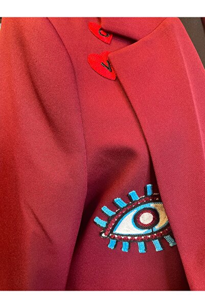 Forever Women's Embroidered Long Sleeve Special Design Blazer Jacket