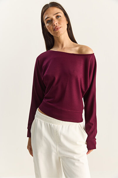 Bianco Lucci Γυναικεία μπλούζα με ανοιχτό ώμο από μαλακό μοντέλο 6096 60283840