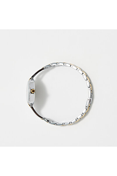 Omax Women's Silver & Gold Stainless Steel Strap Analog Wristwatch - 00JEX002N002