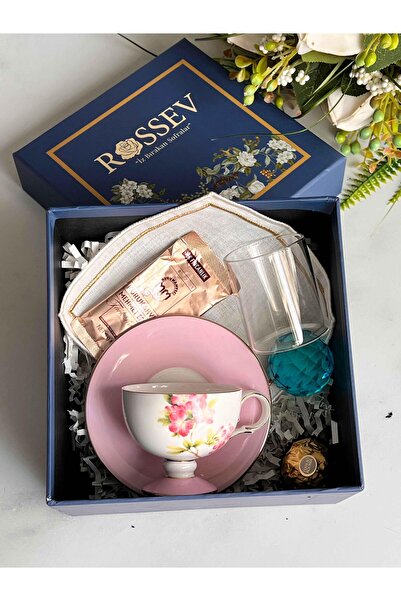 ROSSEV Hediyelik Blossom Kişiye Özel Hediye Kutulu Fincan Takımı