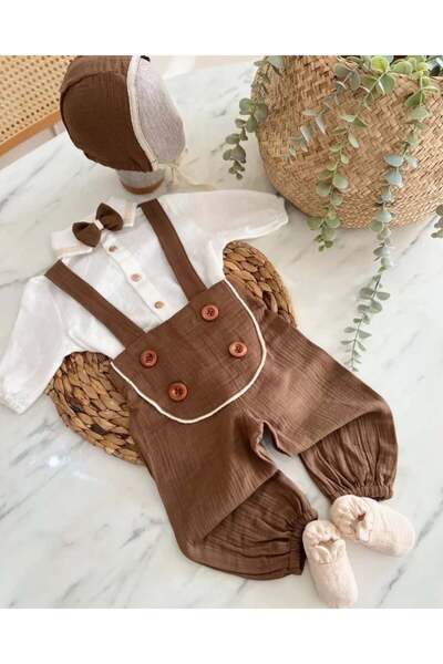 Doray Organic Baby Boy Salopet Set |   Newborn & Baby Clothing