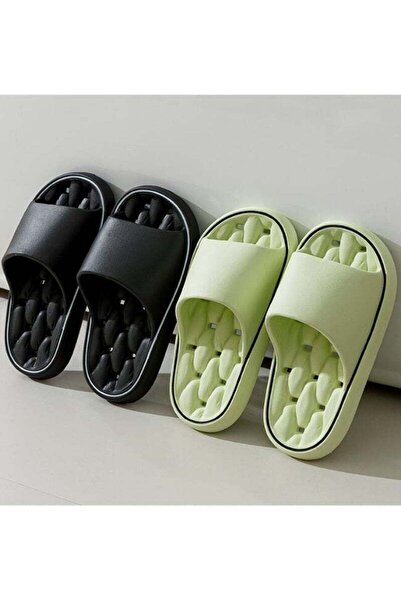 Generic High Quality Breathable Indoor Non-slip Soft Soled Slippers Black