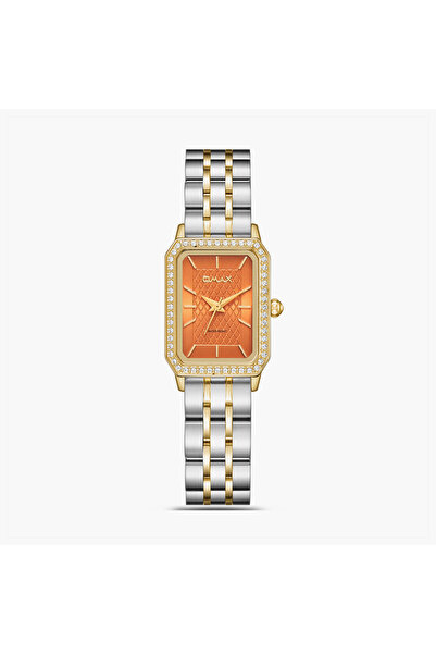 Omax Women's 30MM Dual Tone Analog Metal Strap Watch | SQ-BS004TKII