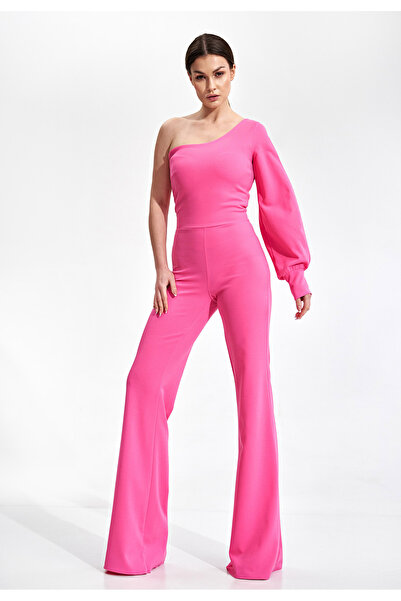 Figl Elegant one-shoulder jumpsuit - bridal jumpsuit - pink M870 size S