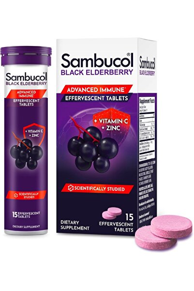 Sambucol Elderberry Effervescent Tablets, 15 Count, L-Carnitine