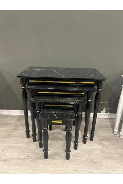 DEREN HOME Avangart Serisi Gold Detay 1 Sınıf MDF Lake Boya Gürgen Ayak 4 lü ...