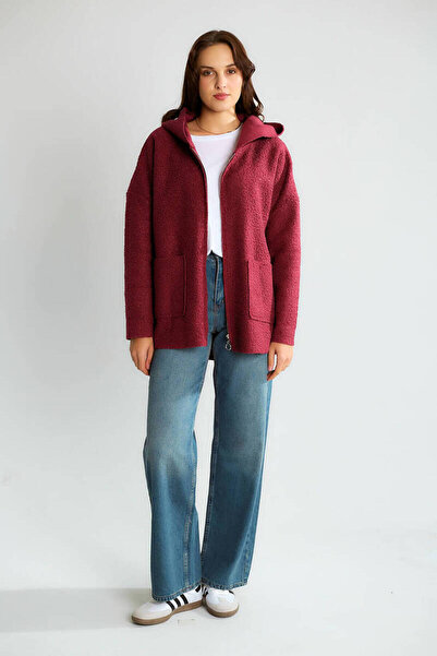 Robin Oversized Hooded Boucle Coat (Suitable for Sizes 38-48.)