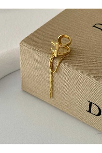 Bubbleatelier Zincir detay gold earcuff