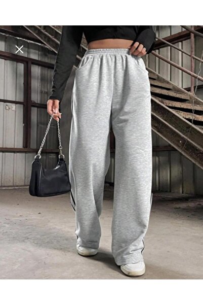 pandy Γυναικείο φαρδύ παντελόνι με διπλή ρίγα