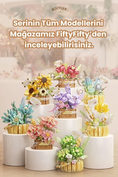 Vagonlife Panlos BOUTIQUE Serisi Mini Çiçek Buketi 517 Parça Oyuncak Yapım Seti -FFP1089