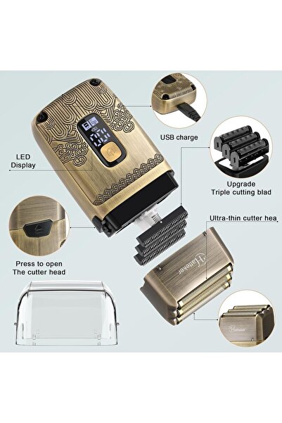 Hatteker Professional Hair Clipper Electric Razor Foil Shaver Kit - Cordless Waterproof