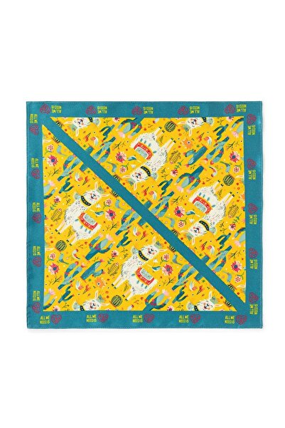 All We Need Is Pets Adventure Llama Dark Green Silk Bandana for Cats Dogs and...