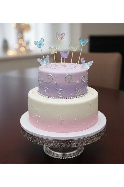 Eksen Concept 8’li Renkli Kelebek Pasta/Cupcake Süsü | Doğum Günü – Pasta Üst...