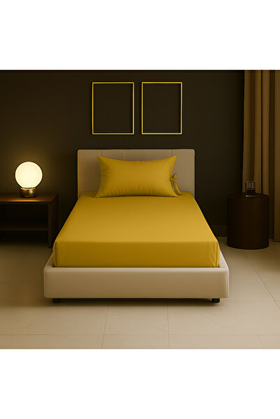 Sabia 100% Cotton 62 Thread Count 90X190 cm +30 cm Height Suitable Single Size Fitted Sheet Set