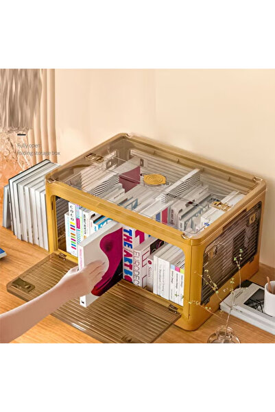 KEKE Versatile Foldable Transparent Storage Box for Books & Household Items 44.2 x 26 cm