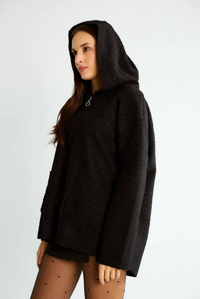 Robin Oversized Hooded Boucle Coat (Suitable for Sizes 38-48.)