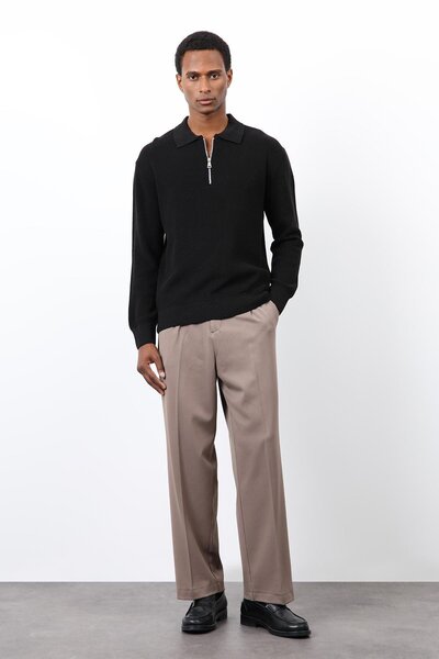 Antioch Black Zippered Men's Knit Sweater