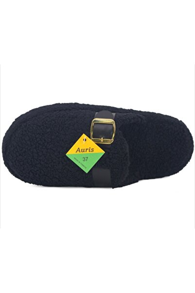 Home Women's Winter Home Slippers Black Color with Buckle