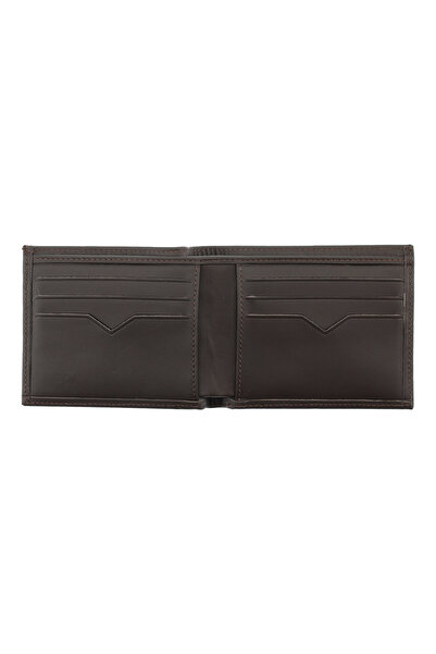 Kiğılı Plain Men's Card Holder Leather Wallet with Coin Compartment