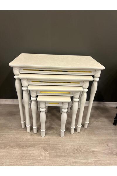 DEREN HOME Avangart Serisi Gold Detay 1 Sınıf MDF Lake Boya Gürgen Ayak 4 lü ...