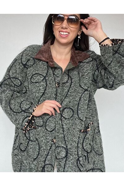 NUR TEKSTİL kadı desenli yakası kadife italyan YAKALI KEÇE etnik-otantik ceke...