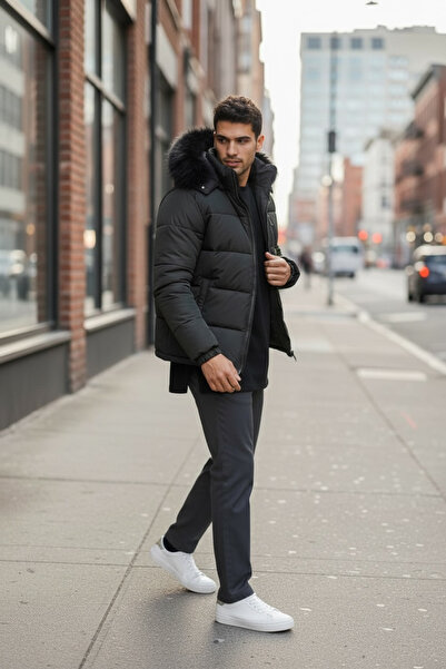 dehaine Men's winter jacket, fur lined, 2555