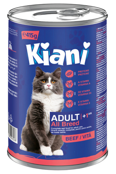 kiani concept KIANI Premium Beef Wet Food for Adult Cats, 415g