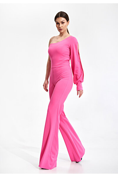 Figl Elegant one-shoulder jumpsuit - bridal jumpsuit - pink M870 size S