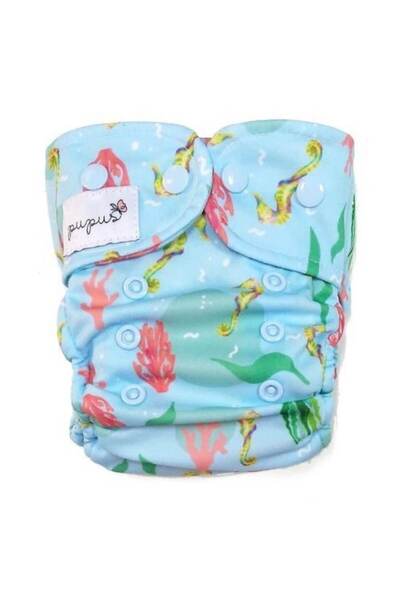 Pupus AIO (all in one) OS 6-15kg Diapers - Seahorse