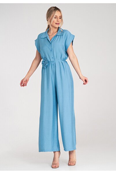 Figl Salopetă cu croi larg - Salopetă cu mânecă scurtă - Albastră M1177 Universal