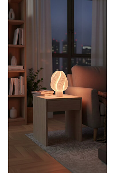 Decorstation PearlBloom Beyaz Dekoratif Masa Lambası Abajur