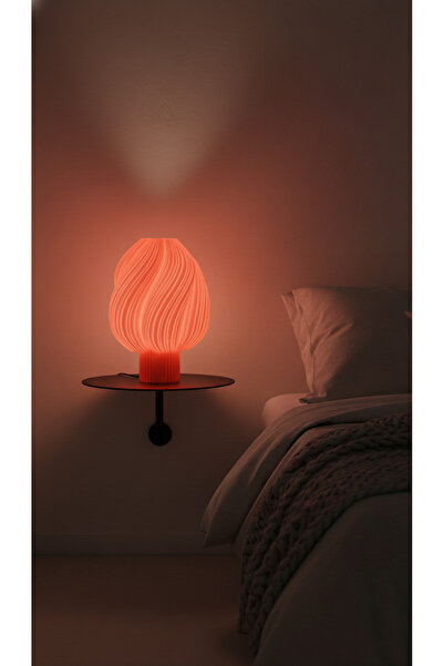 Decorstation PearlBloom Kırmızı Dekoratif Masa Lambası Abajur