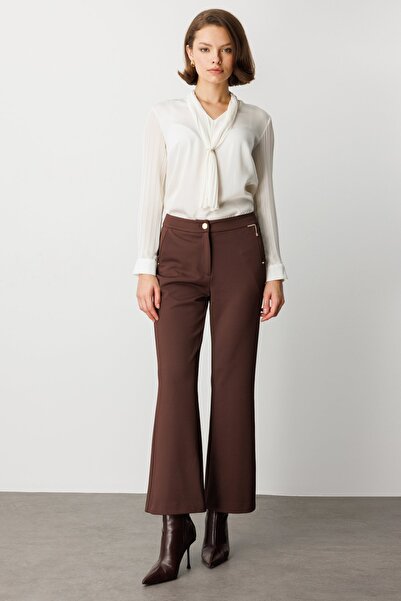 Ekol Zincir Aksesuarlı Bol Paça Pantolon 1021-26k