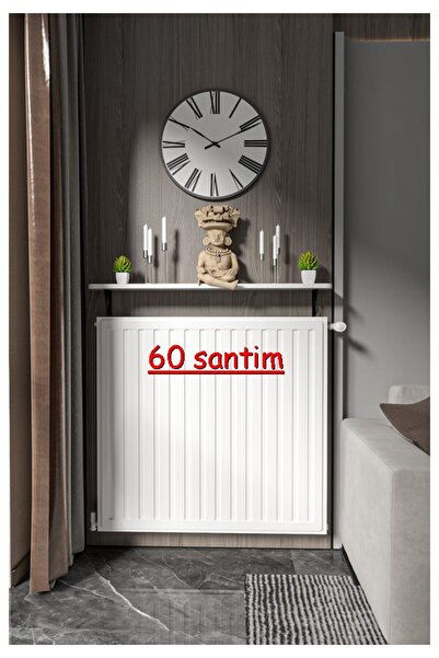 Retodesign Montajsız Beyaz Petek Üstü Metal Raf, Kalorifer Peteği Raf Dresuar Uçan Raf 60 Cm 10060